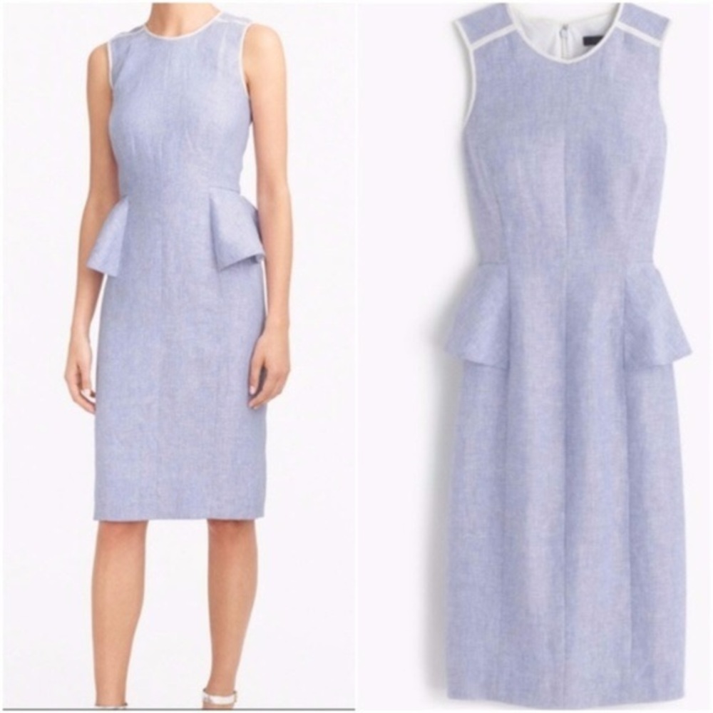 J Crew Peplum Dress—Linen